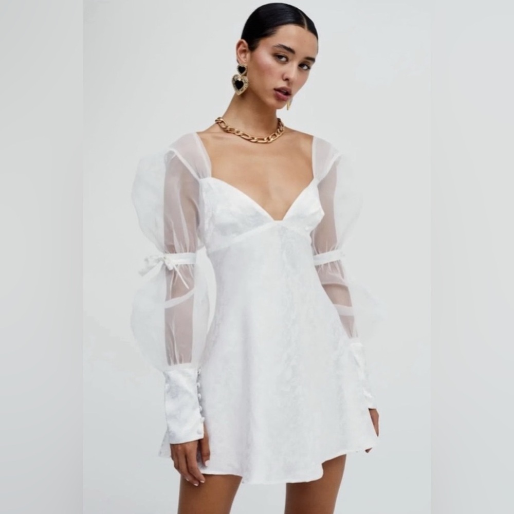For Love and Lemons Gabrielle Puff Sleeve Mini Dress